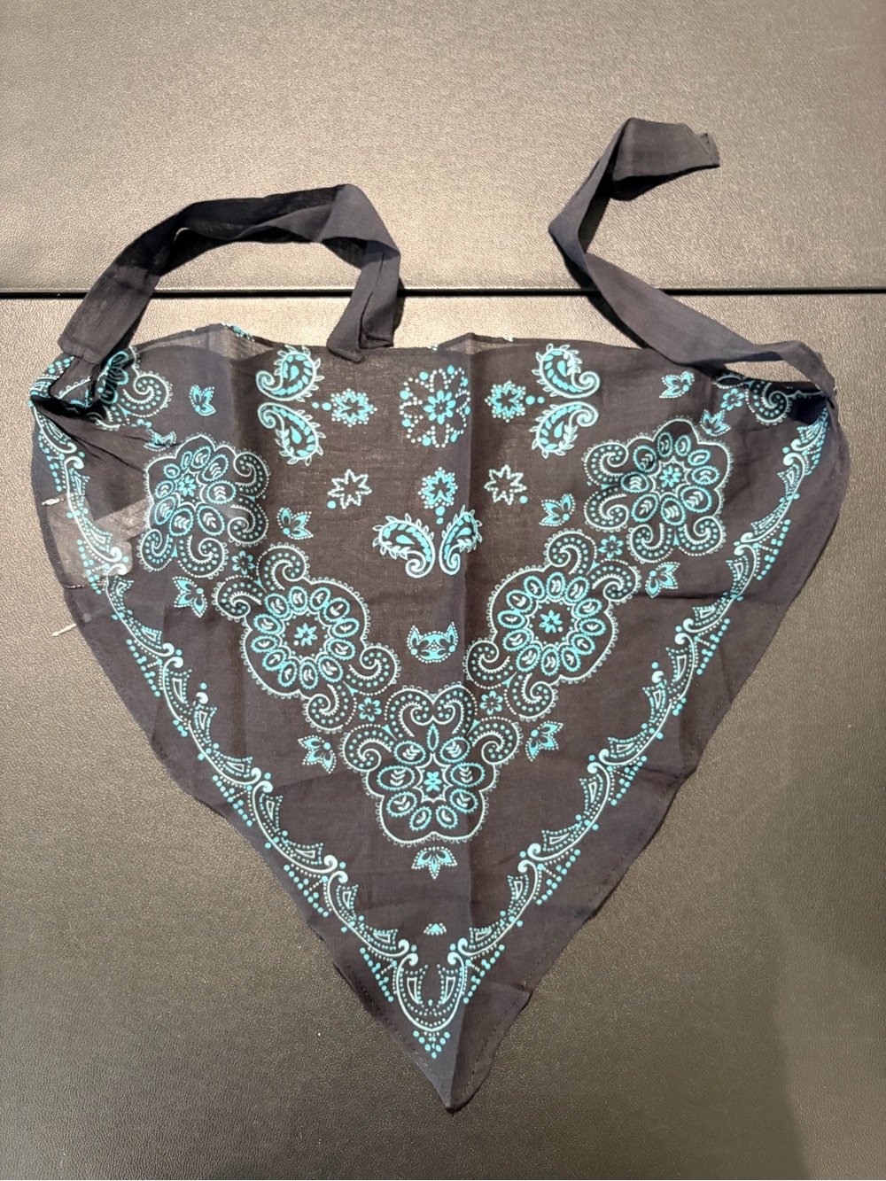 Free People Bridgette Bandana Hair Scarf Navy/Turquois - Picture 3 of 6